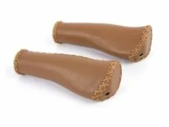 Brune Læderhåndtag - Ergonomisk 2 X 135mm