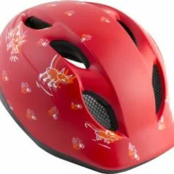 Cykelhjelm Met Super Buddy - Rød Børnehjelm Med Kat Efter Mus