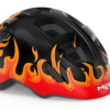 MET Hooray Børnehjelm -S 52/55cm Sort/flammer -Cykelhjelme til voksne Salg dsfrgh